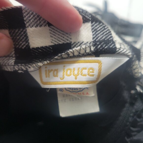 Vintage 90s Ira Joyce Black and White Checkered Skirt xs sm - Picture 5 of 5